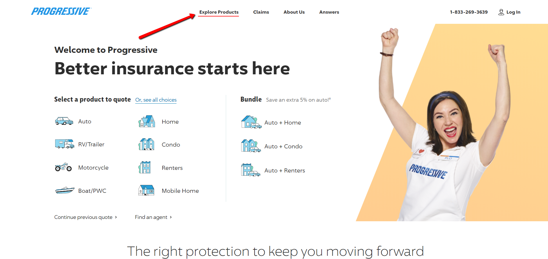 Progressive insurance home page