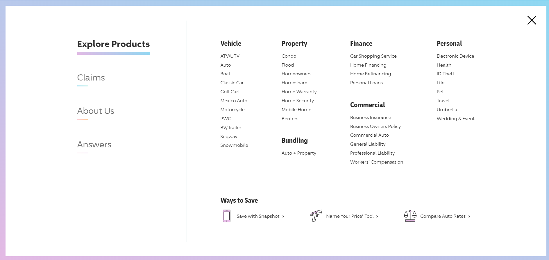 Progressive insurance quote site map