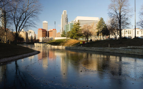 Omaha Nebraska Downtown City Skyline Missouri River