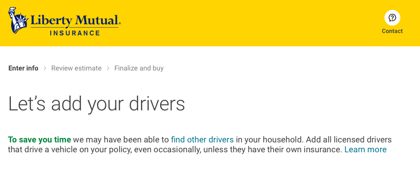 Liberty Mutual Add Drivers
