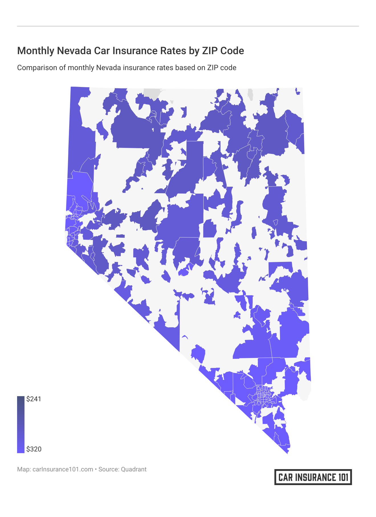 <h3>Monthly Nevada Car Insurance Rates by ZIP Code</h3>