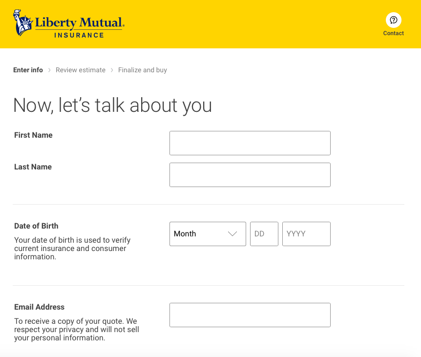 Liberty Mutual Personal Details